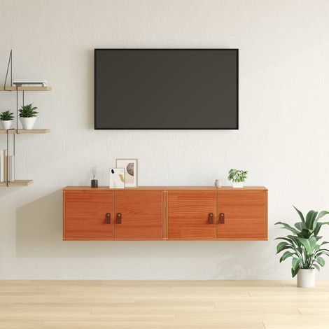 vidaXL Armadietto a muro 2 pcs Marrone cerato 60 x 30 x 30 cm
