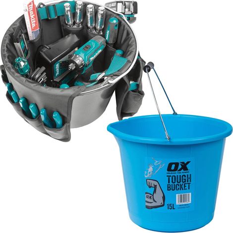 Makita E-15497 Tool Bucket Tote Bag Toolbag Organiser + Ox 15L Tough Bucket (1/5)