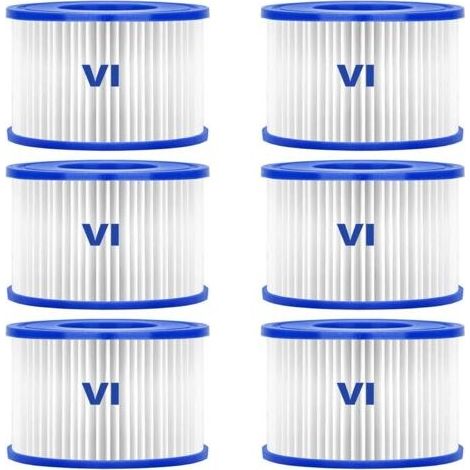 58323 Filtre de piscine, paquet de 6 éléments filtrants de remplacement pour filtres de spa de type VI, Lay-Z-Spa (1/5)