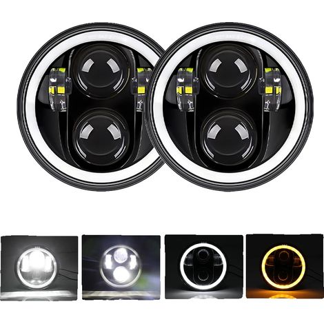 Faro LED para motocicleta, luz alta y baja, intermitente ámbar, 2 unidades, 120 W (1/2)