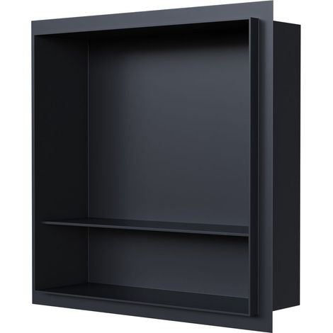 Wandnische Bernstein NT303010X Edelstahl randlos 30x30x10cm mit Ablagefach Schwarz