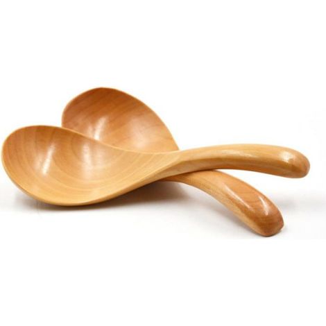 2 cuillères à riz en bois, cuillère de service, antiadhésive, résistante à la chaleur Étiquette (1/5)