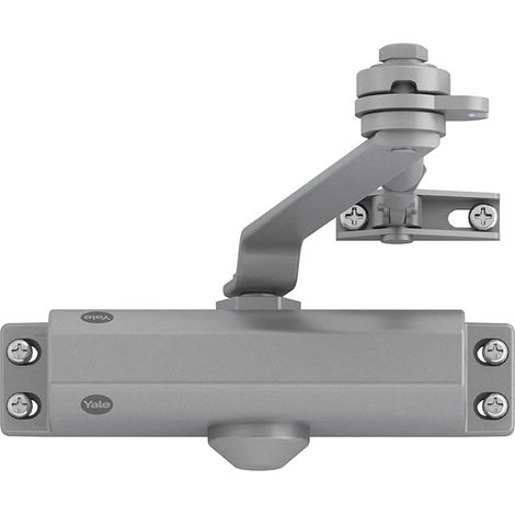 Yale Chiudiporta aereo serie 300 cod. 30-0300-0004-00-60-11 argento, braccio con fermo