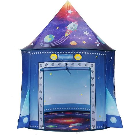 Kinderspielzelt/raketenförmiges Pop-up-Spielhaus, großes Raumschiff-Design, ein perfektes Geburtstagsgeschenk für Jungen. (1/5)