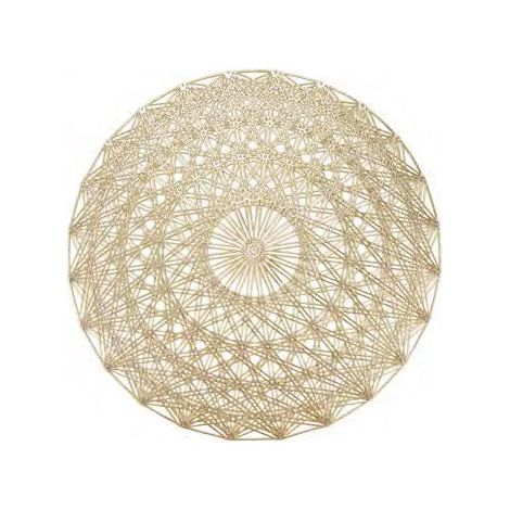 Fade set 12 tablemat Macramè oro rotondo 33 cm
