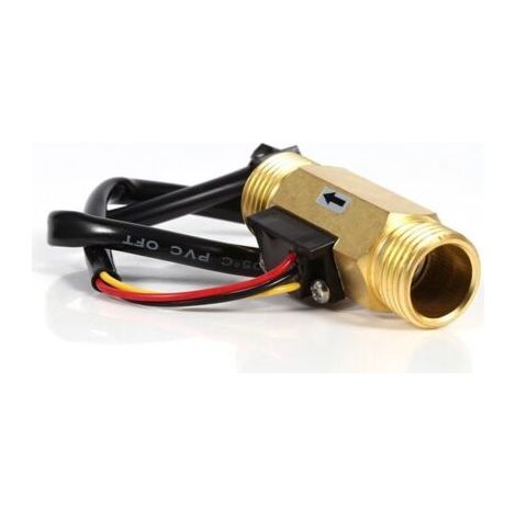 Wasserdurchflusssensor, Durchflussmesser, Wasserdurchflussschalter, 60 mm, G1/2 Zoll Kupferdraht, Flüssigkeitsmesser 1–30 l/min