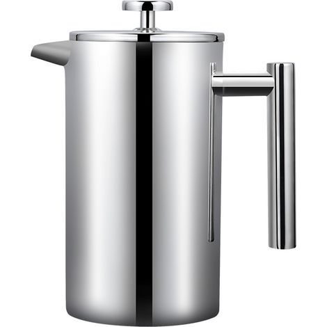 Cafetière, Outils de cuisine et de salle à manger, cafetière à pression française en acier inoxydable 304, théière faite à la main, capacité: 1000ml (1/5)