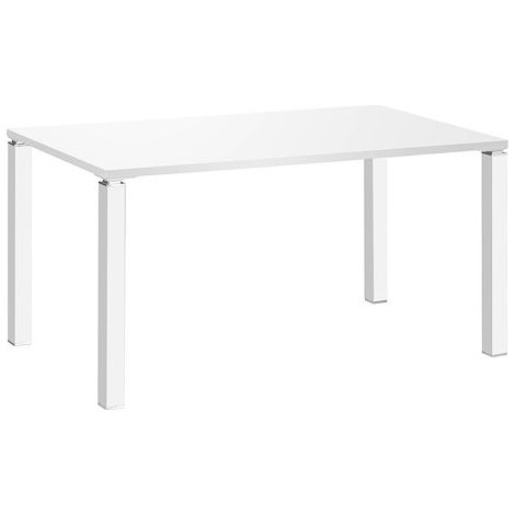 Bureau droit L 140 cm blanc Exprim piètement métal blanc - Maxiburo