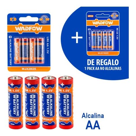 Piles alcalines WADFOW LR6 AA 1,5 V 2900 mAh en aluminium (1/3)