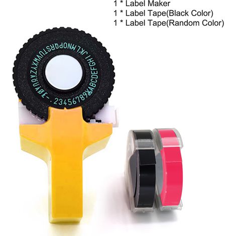 Mini étiqueteuse portable manuelle, machine à écrire et à gaufrer les étiquettes 3D, avec rubans d'étiquettes en PVC de 9 mm. (1/3)