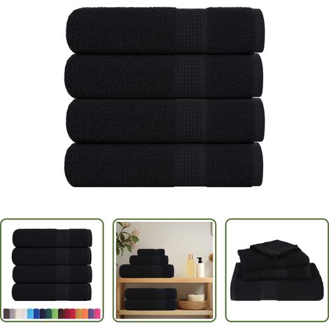 Baumwollhandtuch - Duschtücher FROGN 4 Stk. Schwarz 70x140 cm 360 g/m² (1/5)