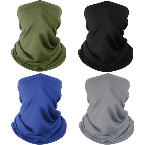 Set di 4 pezzi composto da fascia scaldacollo e mascherina per il viso, unisex, con protezione solare e funzione rinfrescante. (1/5)