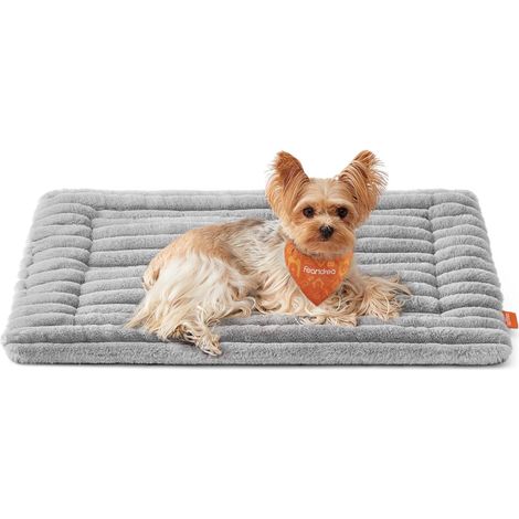 1 Couverture pour Chien, 75 x 50 cm, Tissu Peluche Côtelé, Antidérapant, Gris Tourterelle, Maison et Voyage