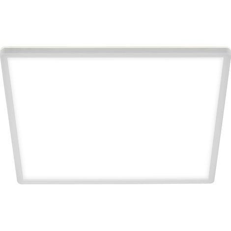 Plafonnier LED à lumière indirecte, plat, lumière blanche neutre, ampoule LED, plafonnier, lampe de salon, cuisine, éclairage de plafond, couloir, 42 x 42 x 3 cm, blanc (1/5)