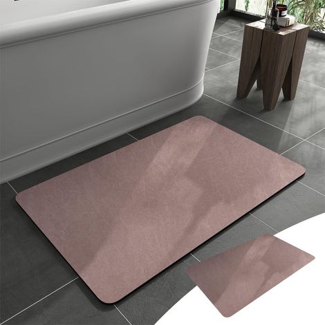 Tapis De Salle De Bain - En Pierre Diatomée - Antidérapant Rapide À Sécher Absorbant - Pour Devant Baignoire Douche Lavabo Sous Porte - 40x60 cm (1/5)