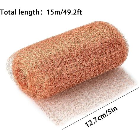Kupfer-Schneckennetz für Gärten, 12,7 cm x 15 m, Schneckenfalle, Kupferband, elektrochemischer Schneckenschutz für Gärten, flexibles, nagetiersicheres Netz zum Verschließen von Löchern (1/4)