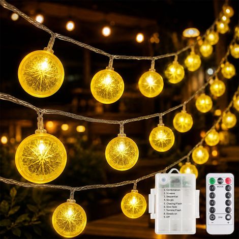 Guirlande lumineuse citron - 1,5 m - 10 LED - Citron vert - Lumière décorative pour terrasse, salon, bar, fête, mariage, jardin, décoration de Noël, intérieur et extérieur (1/5)