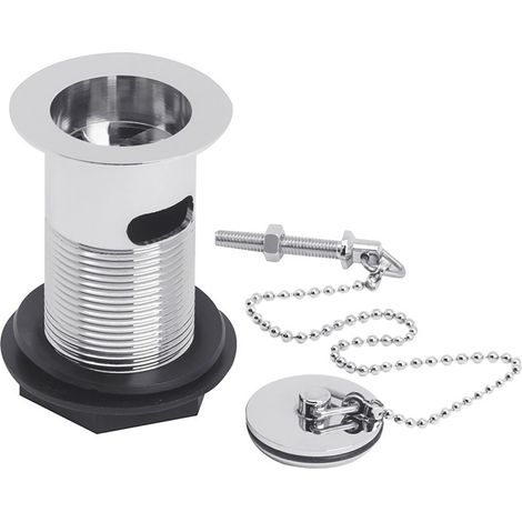 Ceramic Accessories Basin Waste with Brass Plug and Ball Chain - Chrome
