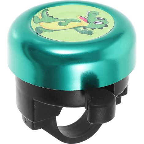 Lot de 2 sonnettes de vélo circulaires à sonnerie puissante, accessoires pour jeunes cyclistes, compatibles avec vélos et trottinettes, vertes. (1/5)