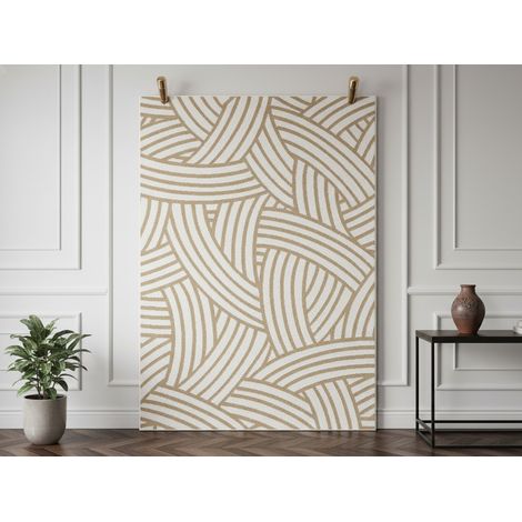 BOBOCHIC - Tapis tissé plat KAEL motif abstrait  160x230 Marron