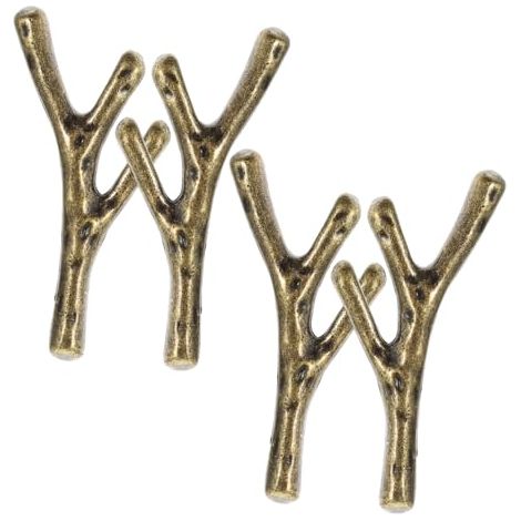 Poignées de Porte Décoratives Branche Or en Alliage de Zinc, 4 Pièces (1/5)