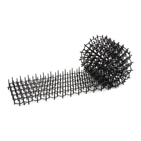 Tapis Anti-Chats à Pointes Repoussantes - Lot de 6 - PP Vert Noir 48.5x13.5 cm avec Piquet Métal