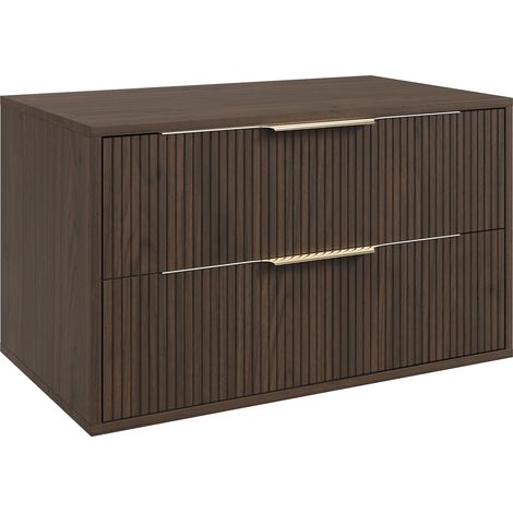 Mobile lavabo Rimini 80 cm - Noce Marrone - Mobile bagno con cassetti