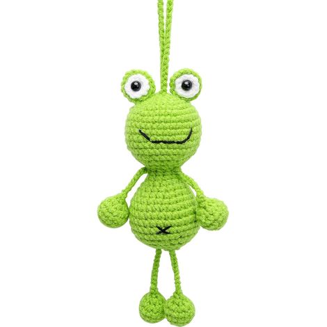 Small Frog Knitted Car Decorations Cute Funny Plush Pendant Mirror Accessories Home Decor Office Car Gadget Mirror Ornaments for (1/5)