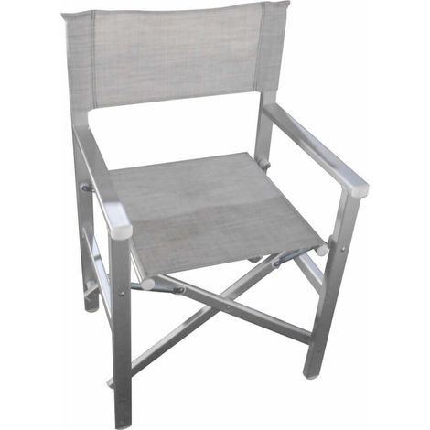 Klappbarer Regiestuhl Sessel Stuhl aus Aluminium Mod. Siena grau
