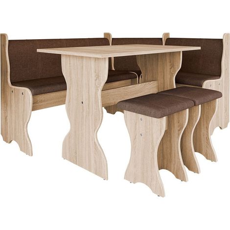 Banco esquinero Reading 100, Roble Sonoma + Alfa 08, Aglomerado laminado, Tapiz