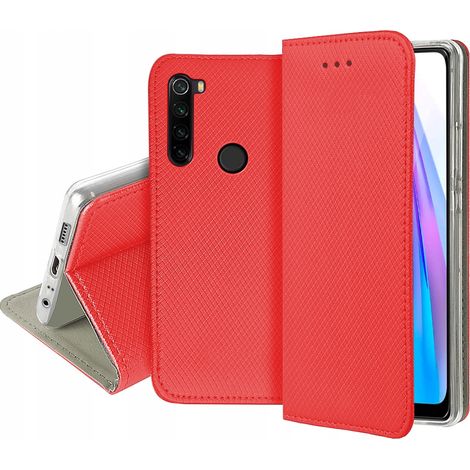 Custodia per XIAOMI REDMI NOTE 8T SMART MAGNET BOOK CASE ROSSA + VETRO (1/5)