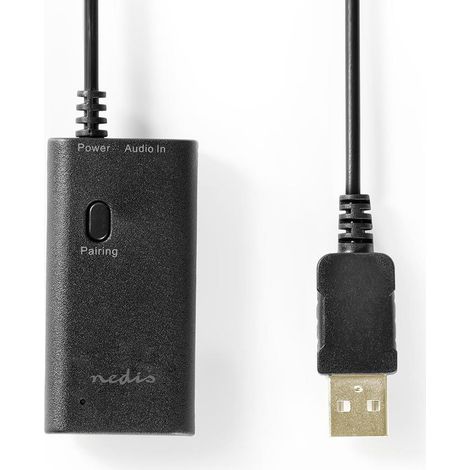 Transmisor bluetooth entrada de conexion 1x 35 mm aptx baja latencia aptx sbc hasta 2 dispositivos negro