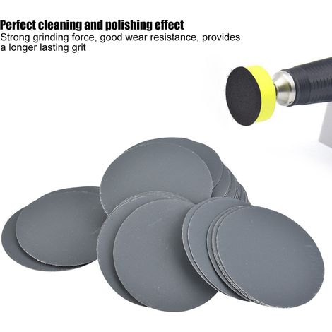 50 pièces disques abrasifs auto-agrippants 75 mm pour ponceuse, papier de ponçage et polissage, grain 1500 (1/5)