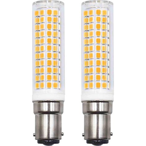 Lot de 2 Ampoules LED B15d Remplaçant 75W 90W 80W Blanc chaud 3000K 220V 230V 890lm 7W Applique Murale Pour Salon Lustre Machine à Coudre [Classe énergétique E] (1/5)