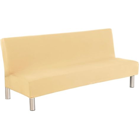 1 Housse Clic Clac Extensible 3 Places, Tissu Doux Polyester, Pour Canapé Sans Accoudoirs 180-210cm, Salon (1/4)
