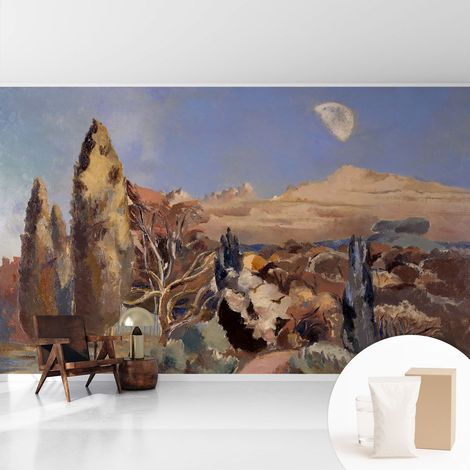 Papier peint intissé avec imprimé installation simple qualité excellente sans désordre - Colle incluse gratuite Paysage forestier 416x254 cm (1/5)
