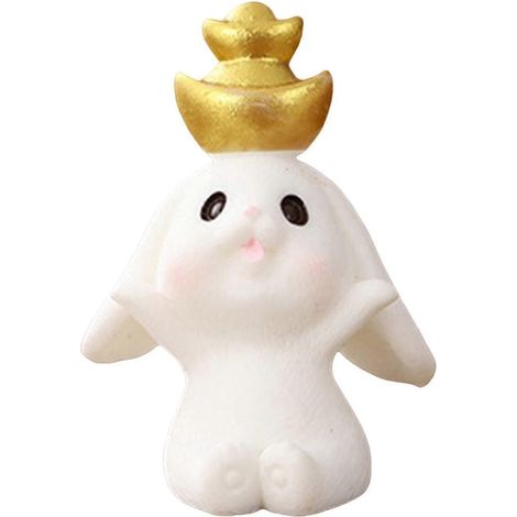 Statue de lapin décorative pour bureau, sculpture de paysage, cadeau idéal pour la fête du printemps ou un anniversaire.-4.1cmx3cm
