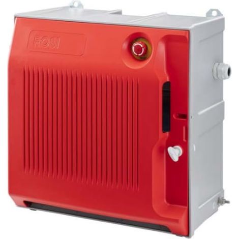 Quadro ASC da cantiere, 35KW, IP55, 3 prese 16A 3P IP67 230V, 2 prese 16A 4P IP67 400V e 1 presa 32A 5P IP67 400V, con magnetotermico, differenziale generale e pulsante di emergenza - Rosi 1003102 (1/3)