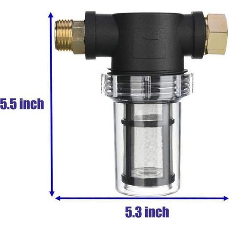 Tonchean – Filtre pour pompe – Filtre de tuyau d'entrée d'eau – Tamis de 40 et 100 mailles – Compatible nettoyeurs haute pression et tuyaux d'arrosage (1/5)