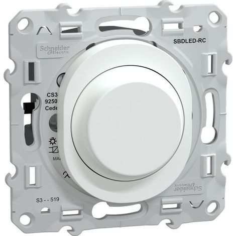 Schneider Electric – Variateur de lumière complet 250V – Compatible LED dimmable – Installation à encastrer – Cache peinture inclus