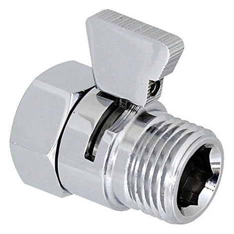 Durchflussregler und Absperrventil aus massivem Messing, G1/2", für Dusche, Handbrause, Bidetdusche usw. - AquaForge