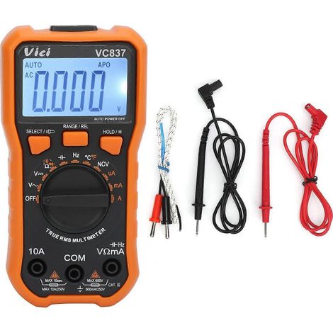 VC837 NCV Digitales automatisches Multimeter mit 6000 Zählern für AC/DC-Spannung und -Strom sowie Temperaturmessung