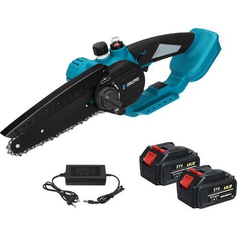 Motosierra sin escobillas de 6 pulgadas, 3000 W, velocidad de cadena de 5 m/s, ideal para cortes exigentes, con 2 baterías
