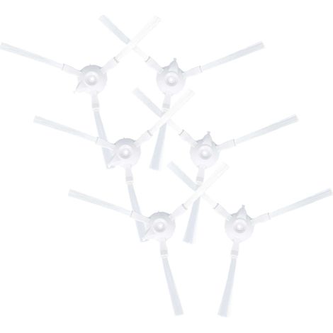 6x cepillo redondo compatible con Rowenta Smart Force Essential RR6925WH, RR6927WH robot aspirador - 6x cepillos laterales, set de cepillos (1/5)
