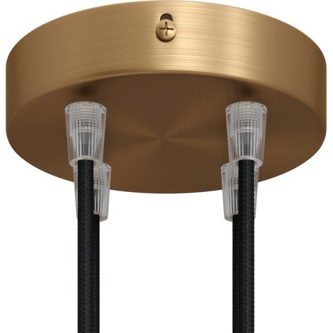 creative cables - Kit rosone cilindrico in Metallo a 4 Fori - Conico, Bronzo Satinato