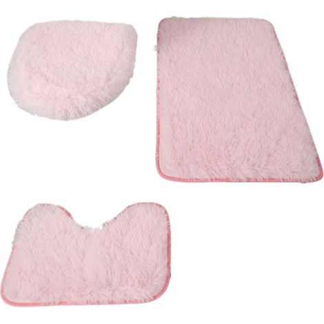Ensemble 3 tapis de bain, microfibre douce, dessous PVC antidérapant, absorption eau rapide, pour salle de bain (1/5)