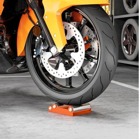 Soporte de rodillos para moto 15 x 11,5 x 4 cm de aluminio naranja – MEUBLIV (1/5)