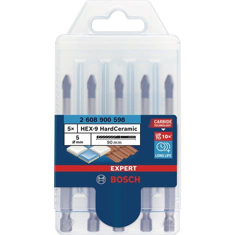 Keramikbohrersatz Expert HardCeramic HEX-9 5-tlg.6mm Schaft 6-kant BOSCH