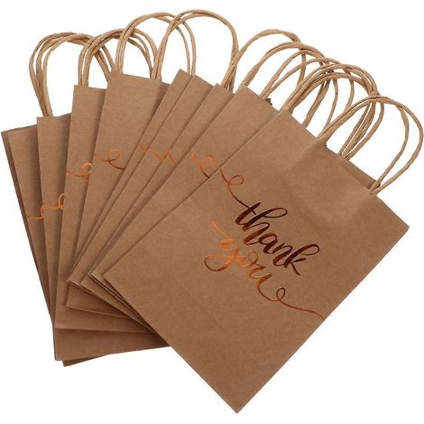 Lot de 12 sacs cadeaux raffinés, pochettes cadeaux créatives, sacs en papier kraft, sacs d'emballage-21X15X8CM