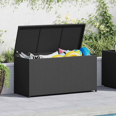 vidaXL Caja de almacenaje de jardín ratán sintético negro 120x50x60 cm (1/2)